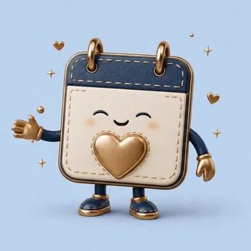 The PlanJolly mascot, a waving calendar with a gold heart