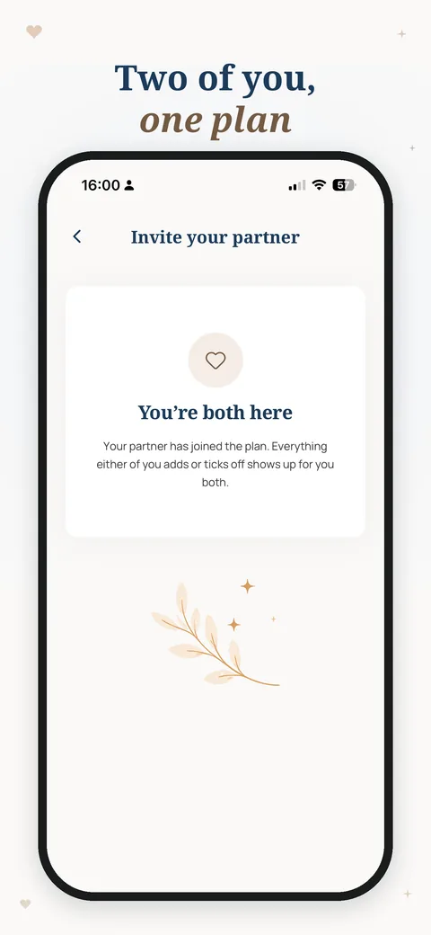 PlanJolly partner invite confirmation: you're both here